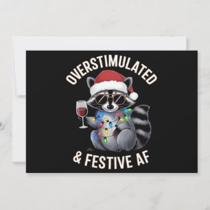 Cartes Pour Fêtes Annuelles Raton laveur amoureux d'espresso en surstimulation