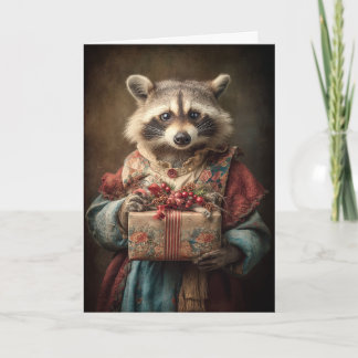 Cartes Pour Fêtes Annuelles Raton laveur de Noël fantaisiste