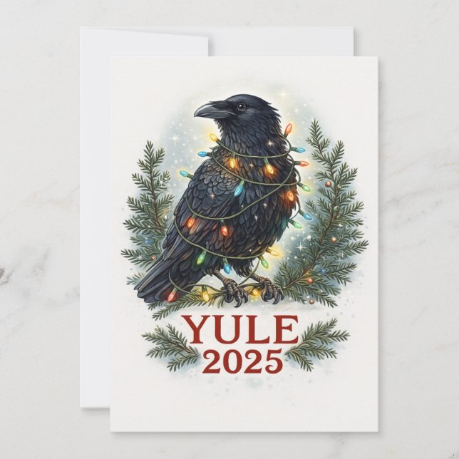 Cartes Pour Fêtes Annuelles Raven yule 2025  (Devant)
