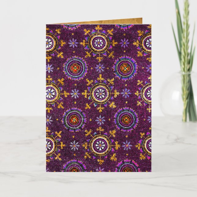 CARTES POUR FÊTES ANNUELLES RAVENNA BYZANTINE MOSAÏQUES, ÉTOILE, NUIT D'ÉTOILE (Devant)