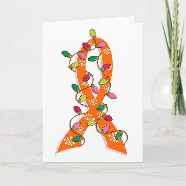 Cartes Pour Fêtes Annuelles Rayon de Noël du cancer du rein (Devant)
