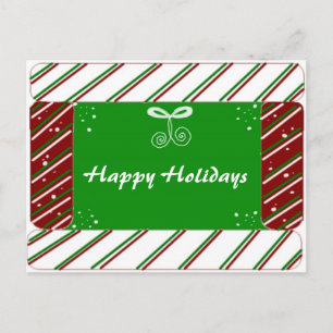 Cartes Pour Fêtes Annuelles Rayures de Canne à Sucre Joyeux Noël
