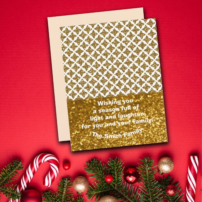Cartes Pour Fêtes Annuelles Razzle Dazzle Noël Glittery Gold Stars Personnalis (Créateur téléchargé)