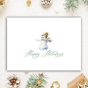 Cartes Pour Fêtes Annuelles Réalisateur de Noël personnalisé Aquarelle Snowman