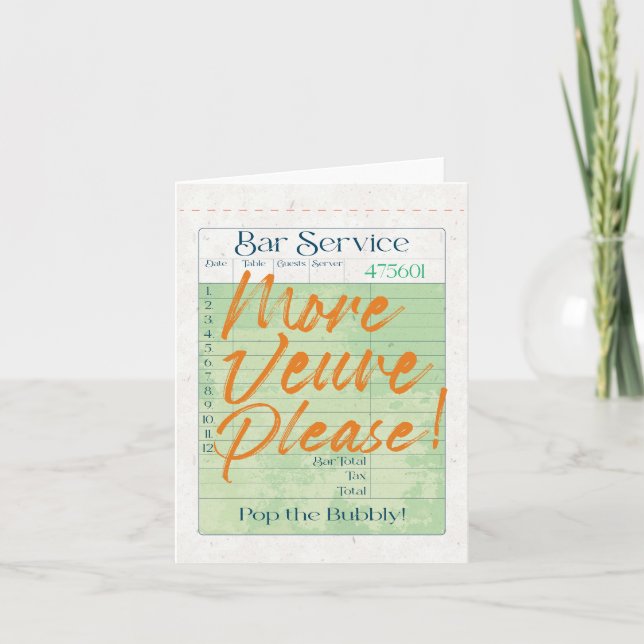 Cartes Pour Fêtes Annuelles Réception chèque client Champagne Pop the Bubbly (Devant)