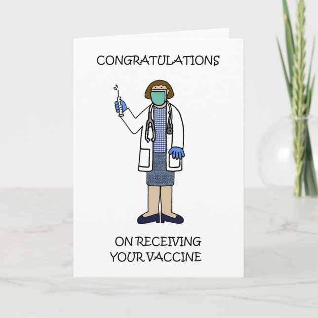 Cartes Pour Fêtes Annuelles Réception de 19 vaccins contre le virus Covid (Devant)