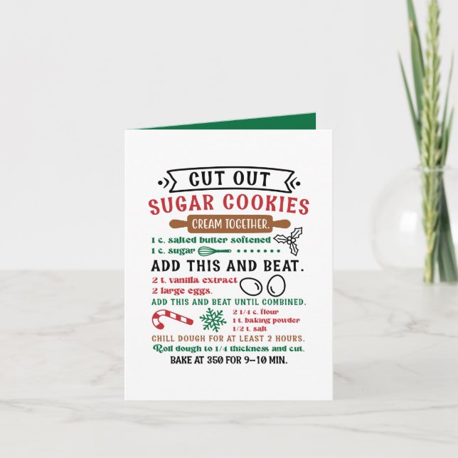 Cartes Pour Fêtes Annuelles Recette de biscuits à sucre maison personnalisable (Devant)