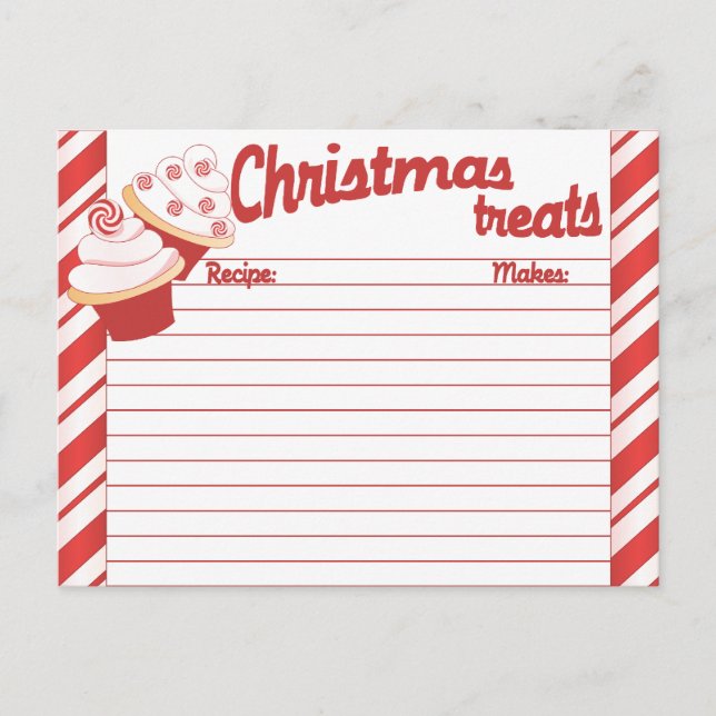 Cartes Pour Fêtes Annuelles Recette de cupcakes de Noël (Devant)