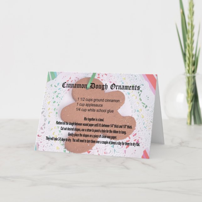 Cartes Pour Fêtes Annuelles Recette de l'ornement de la cannelle (Devant)