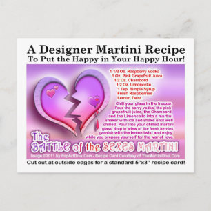 Cartes Pour Fêtes Annuelles Recette de Martini pour la Saint-Valentin Battle o