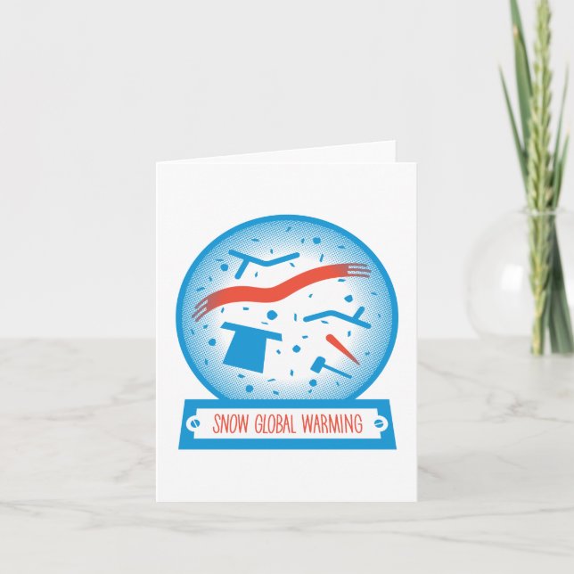 Cartes Pour Fêtes Annuelles Réchauffement climatique À Neige (Petit) (Devant)