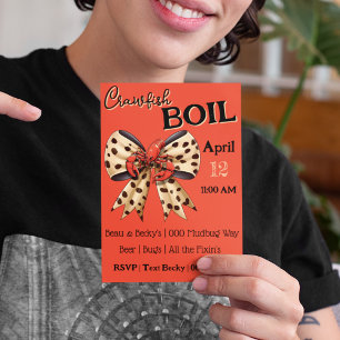 Cartes Pour Fêtes Annuelles Réchauffer l'écrevisse avec la cale léopard et la 