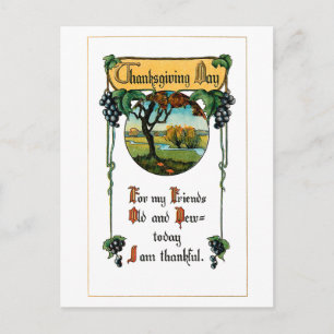 Cartes Pour Fêtes Annuelles Récolte de raisins et salutation d'action de grâce