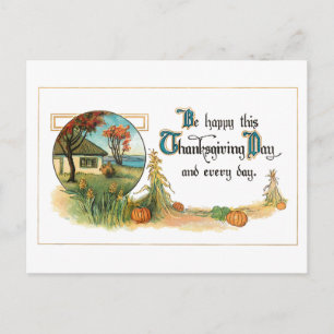 Cartes Pour Fêtes Annuelles Récolte vintage et salutation d'action de grâces