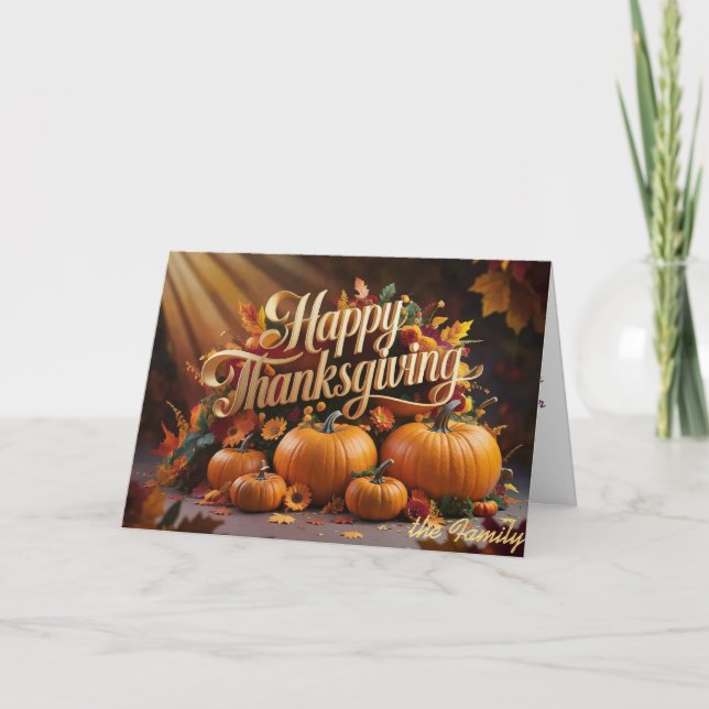 Cartes Pour Fêtes Annuelles Reconnaissant & Bénis avec la récolte de citrouill (Devant)