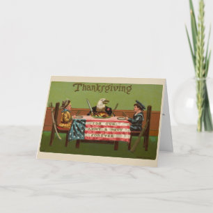 Cartes Pour Fêtes Annuelles Reconnaissants vintages pour les militaires le
