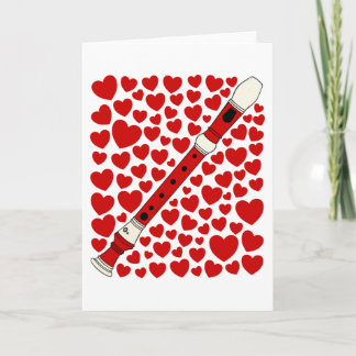 Cartes Pour Fêtes Annuelles Recorder With Hearts Valentines Anniversary Card