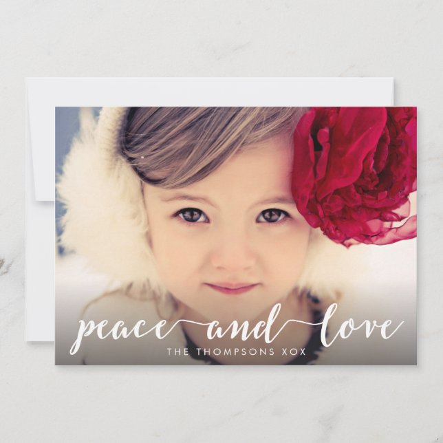 Cartes Pour Fêtes Annuelles Recouvrement blanc de photo de Noël de manuscrit (Devant)