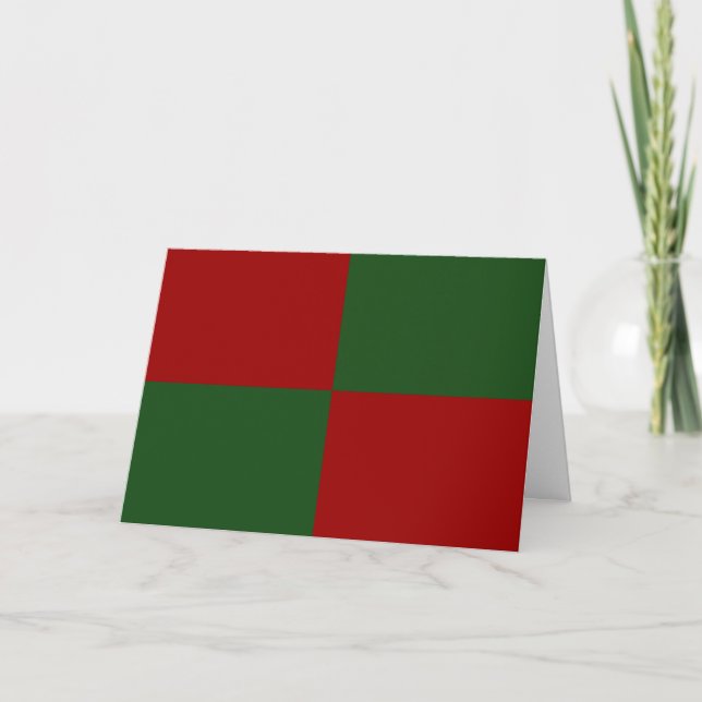 Cartes Pour Fêtes Annuelles Rectangles rouge et vert (Devant)