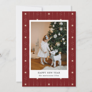 Cartes Pour Fêtes Annuelles Red And Cream Stars Wallpaper Photo Holiday Card