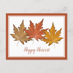 Cartes Pour Fêtes Annuelles Red Automne Feuille d'érable Élégante récolte de l