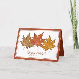 Cartes Pour Fêtes Annuelles Red Automne Feuille d'érable Élégante récolte rust
