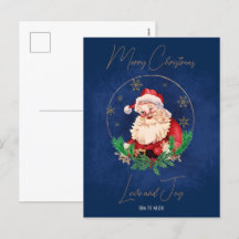 Red Blue Père Noël Elegant Retro Vintage Noël