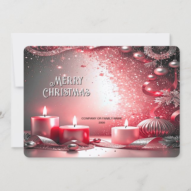 Cartes Pour Fêtes Annuelles Red Candles Decorative Holiday Card (Devant)