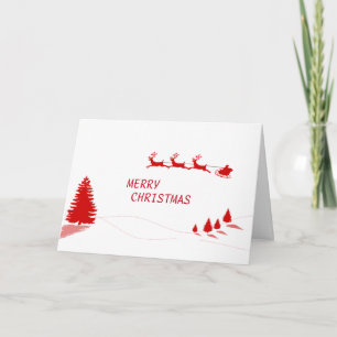 Cartes Pour Fêtes Annuelles Red Christmas Tree équitation Reindeer Épouse Noël