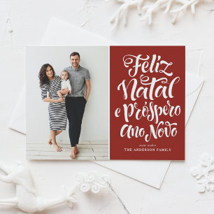 Cartes Pour Fêtes Annuelles Red Feliz Natal Calligraphie Noël Photo