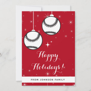 Cartes Pour Fêtes Annuelles Red Festif Softball Baseball vacances Ball Sports
