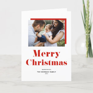 Cartes Pour Fêtes Annuelles Red Festive Bold Typographie Joyeux Noël Photo
