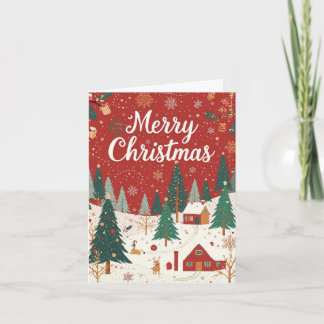 Cartes Pour Fêtes Annuelles Red Festive Merry Christmas Card
