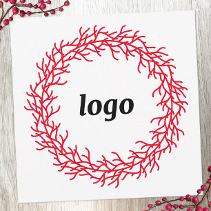 Cartes Pour Fêtes Annuelles Red Festive Wreath Logo Business