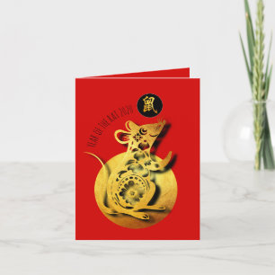 Cartes Pour Fêtes Annuelles Red Golden Rat Papercut Chine Nouvel An 2020 SGC