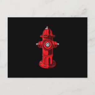 Cartes Pour Fêtes Annuelles Red Graphic Fire Hydrant Pompier Cadeaux de travai