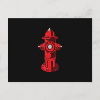 Cartes Pour Fêtes Annuelles Red Graphic Fire Hydrant Pompier Cadeaux de travai