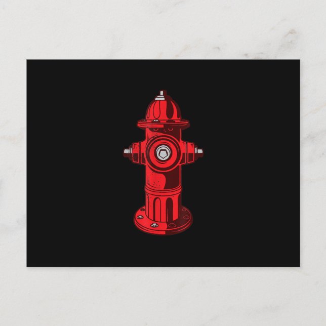 Cartes Pour Fêtes Annuelles Red Graphic Fire Hydrant Pompier Cadeaux de travai (Devant)