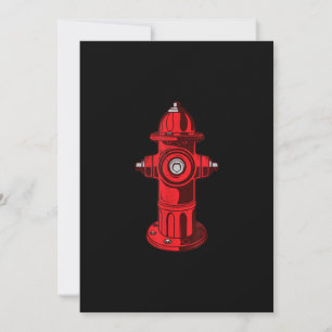 Cartes Pour Fêtes Annuelles Red Graphic Fire Hydrant Pompier Cadeaux de travai