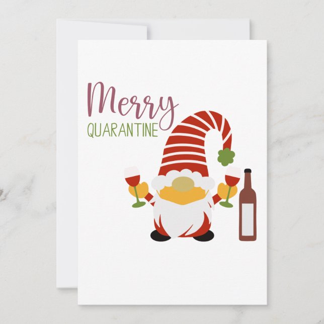 Cartes Pour Fêtes Annuelles Red Green Joyer Quarantine Gnome de Noël (Devant)