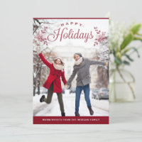 Red Happy Holidays Mix Typographie Mariage Photo