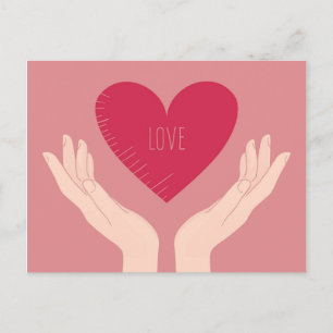 Cartes Pour Fêtes Annuelles Red Heart aime la Saint Valentin romantique