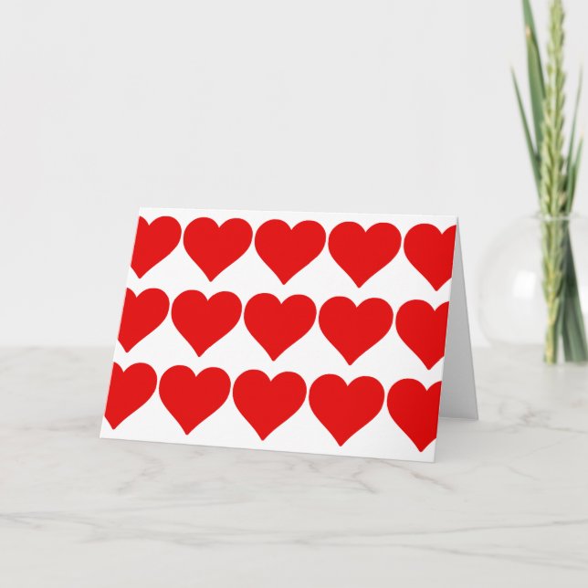 Cartes Pour Fêtes Annuelles Red Heart Shape Love Classic Simple Minimalisme (Devant)