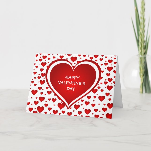 Cartes Pour Fêtes Annuelles Red Hearts Saint-Valentin (Devant)