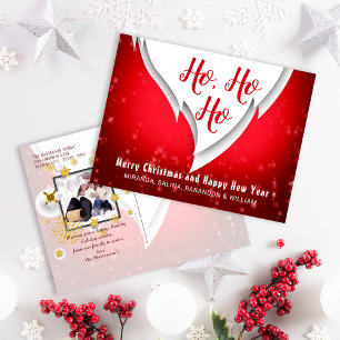 Cartes Pour Fêtes Annuelles Red Ho Ho Ho Noël & Nouvel An Photo Greys