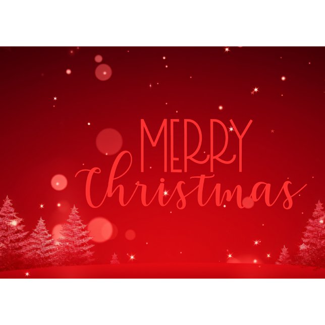 Cartes Pour Fêtes Annuelles Red Joyeux Arbres de Noël Business Holiday Card (Créateur téléchargé)