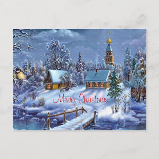 Cartes Pour Fêtes Annuelles Red Merry Christmas Postcard