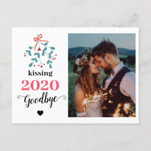 Cartes Pour Fêtes Annuelles Red Mistletoe Kiss Adieu à 2020 Do-over Funny