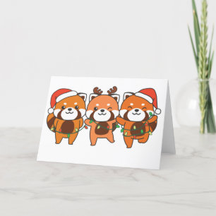 Cartes Pour Fêtes Annuelles Red Panda Christmas Animaux mignons Red Pandas Hol