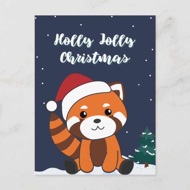 Cartes Pour Fêtes Annuelles Red Panda Noël Neige Hiver Animaux Pandas Hol (Devant)
